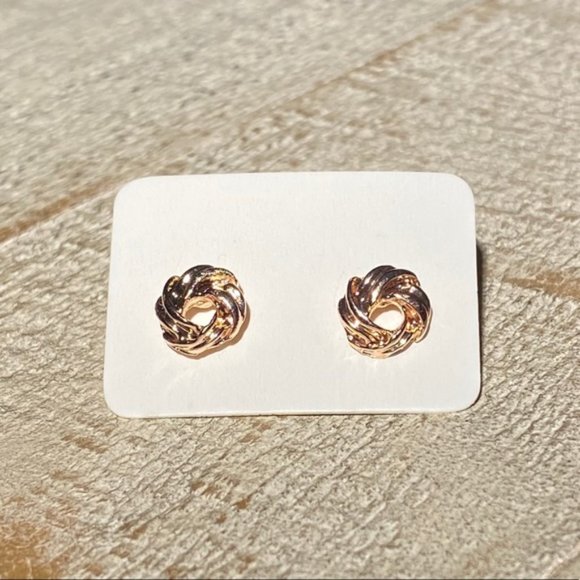 BOUTIQUE Jewelry - 5/$25 Knot Rose Gold Studs Earrings Posts STOCKING STUFFERS REDUCED SHIPPING